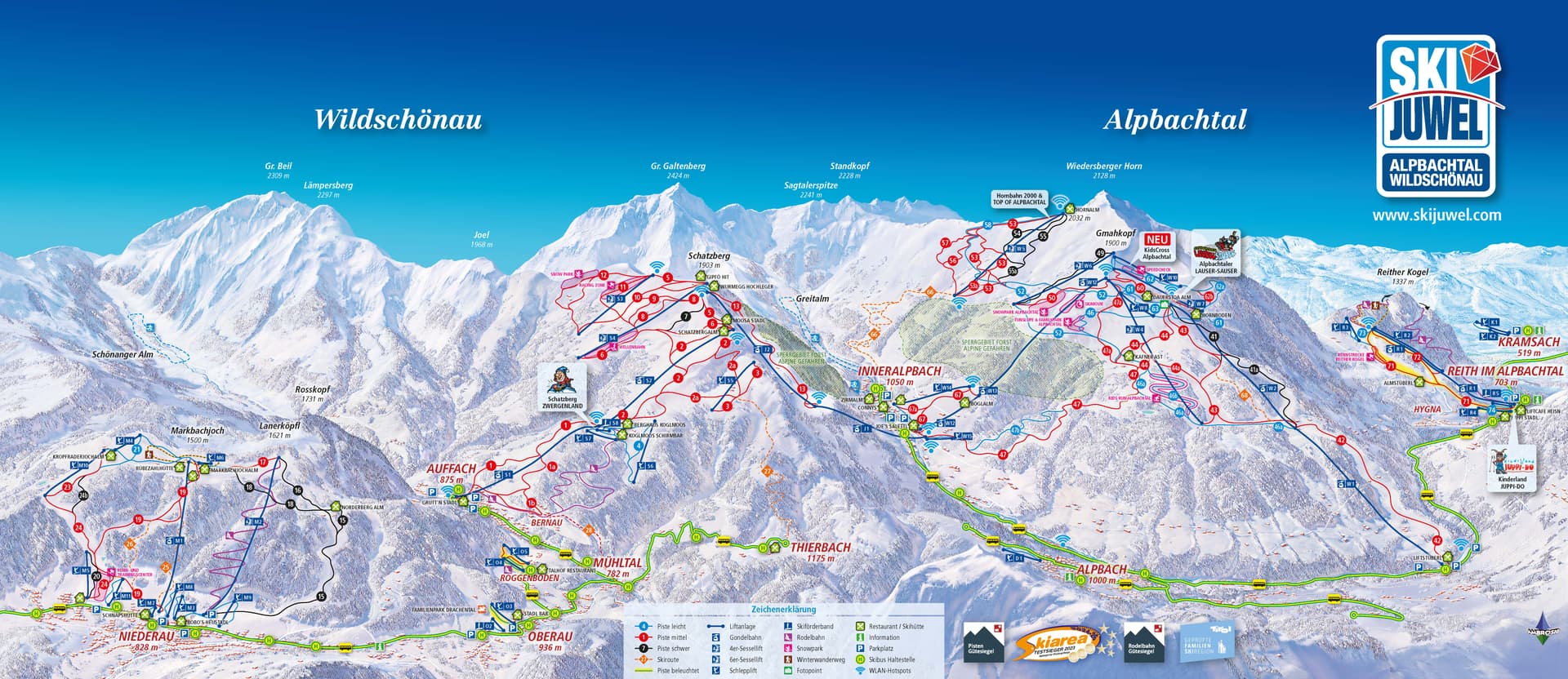 Niederau-Wildschonau ski map