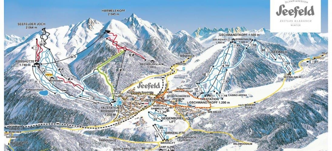 Seefeld ski map