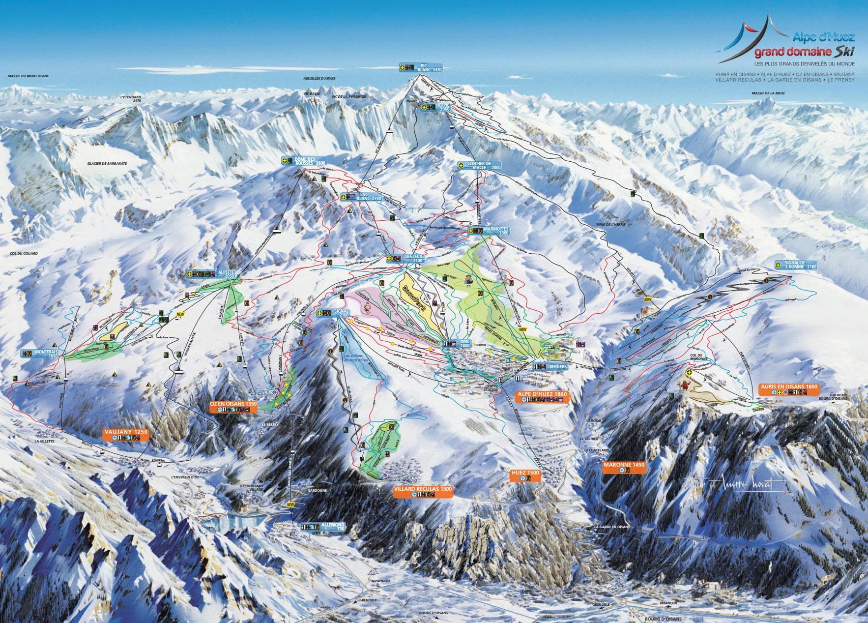 Auris en Oisans ski map