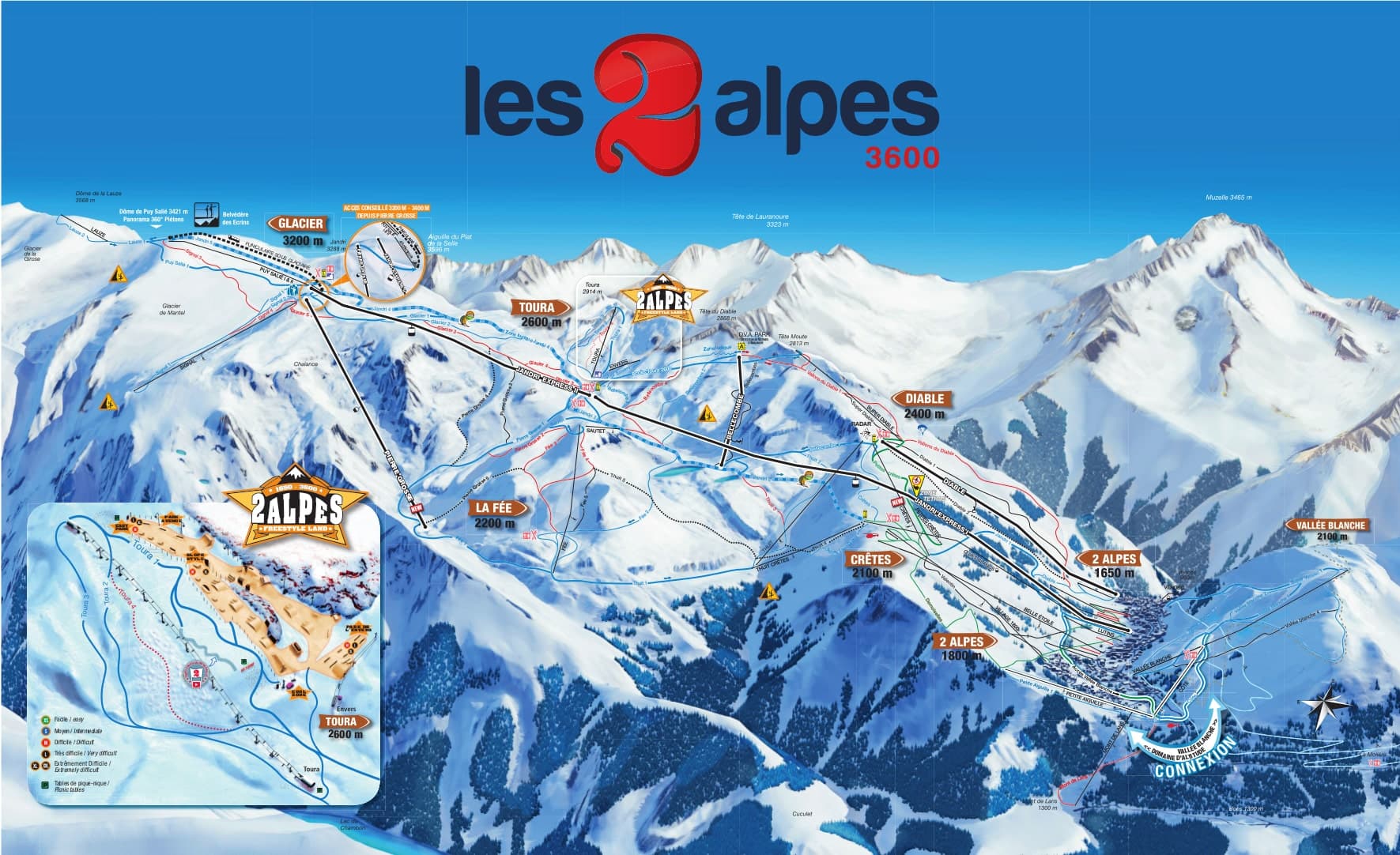 Les Deux Alpes ski map